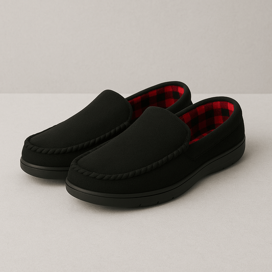 Charentaises homme | Originales Noir et rouge / 40