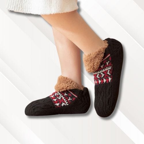 Chaussettes chaussons doublure épaisse | Homme Noir / 35-39