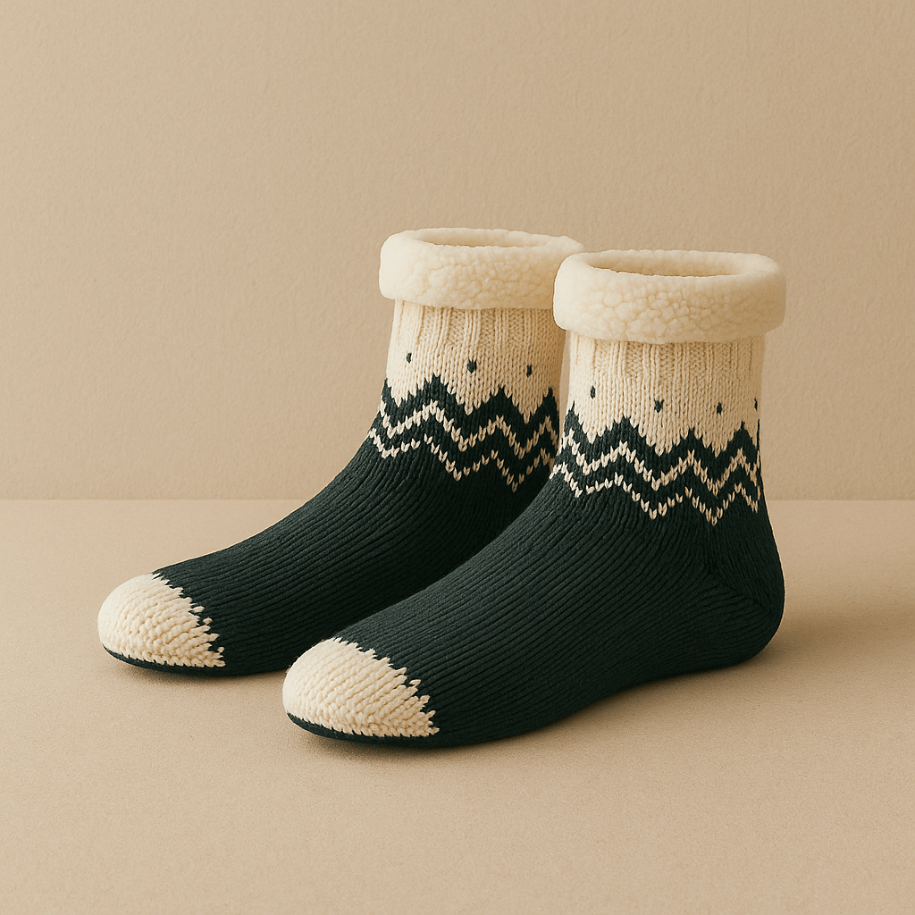 Chaussettes chaussons doux | Femme Vert / Taille unique