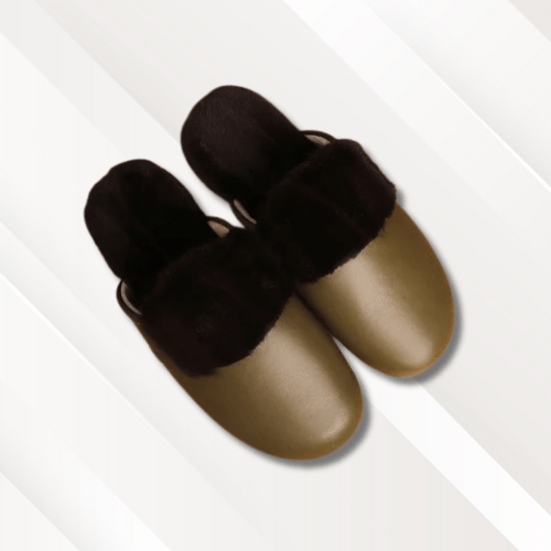 Chausson cuir fourrés Vert / 32-33