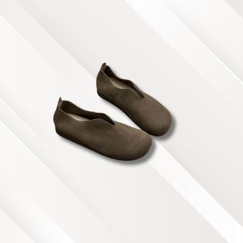 Chaussons ballerines femme | Cuir Gris / 35