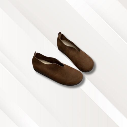 Chaussons ballerines femme | Cuir Marron / 35