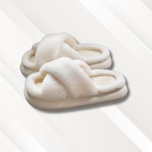 Chaussons femme | Ouvert devant Blanc / 36-37