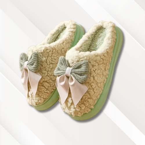Chaussons fourrés mouton femme Vert / 36-37