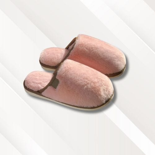 Chaussons fourrure homme | Marrons Rose / 36-37