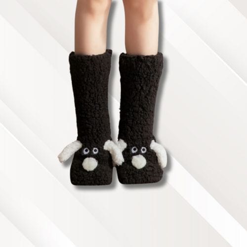Chaussettes chaussons animaux | Femme Noir / Taille unique