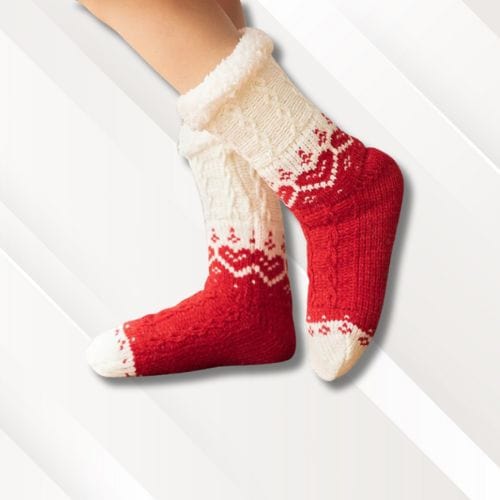 Chaussettes chaussons doux | Femme Rouge / Taille unique