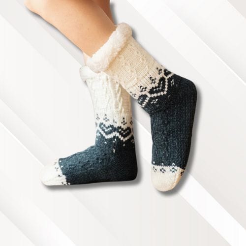 Chaussettes chaussons doux | Femme Vert / Taille unique