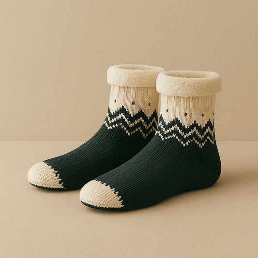 Chaussettes chaussons doux | Femme Vert / Taille unique