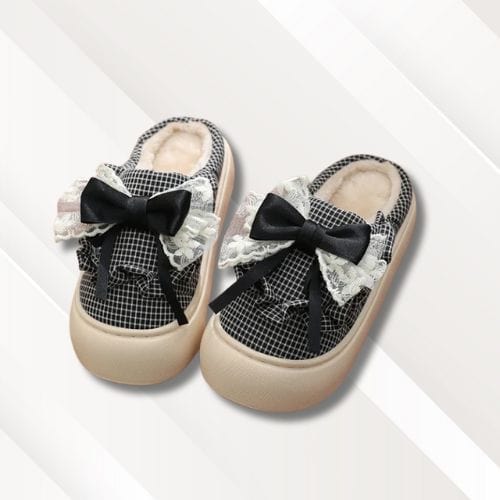 Chaussons carreaux | Femme Noir / 36-37