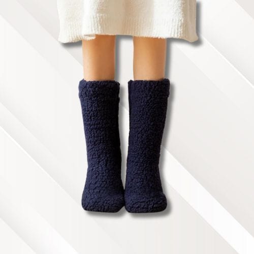 Chaussons chaussettes polaire | Femme Bleu / 36-43