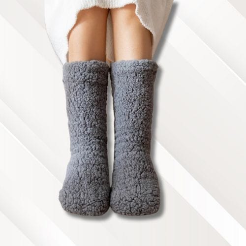 Chaussons chaussettes polaire | Femme Gris / 36-43