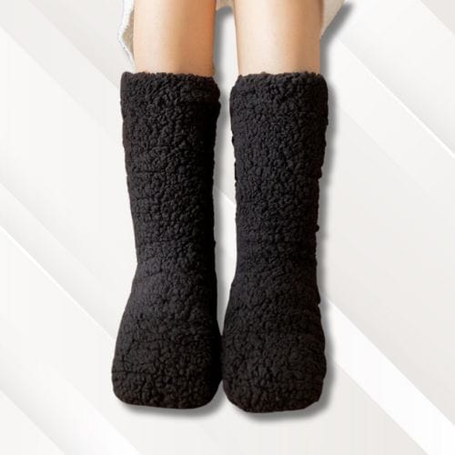 Chaussons chaussettes polaire | Femme Noir / 36-43