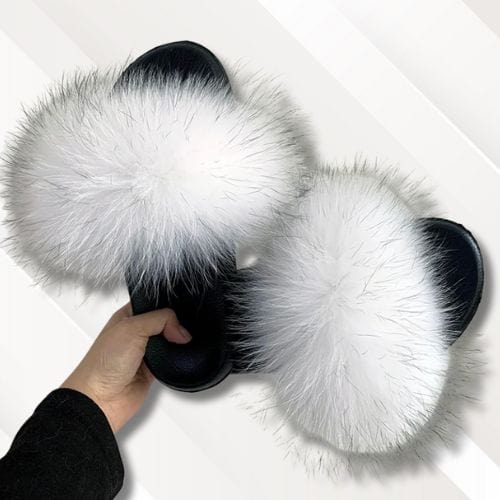 Chaussons fausse fourrure | Femme Blanc / 36-37