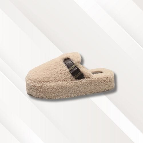 Chaussons femme | Cuir laine Beige / 35