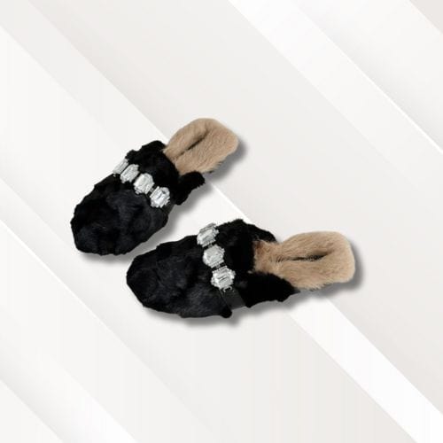 Chaussons femme | Plats Noir et marron / 35