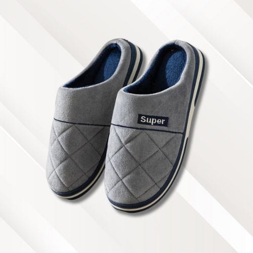 Chaussons homme semelle | Souple Gris / 41-42