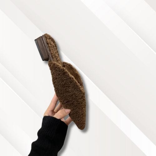 Chaussons mules femme | Talon Marron / 35