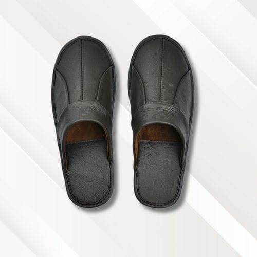 Pantoufles homme cuir | Luxe Marron / 35-36